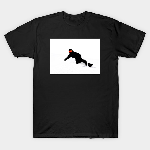 Minimalist snowboard art T-Shirt by Sticky T